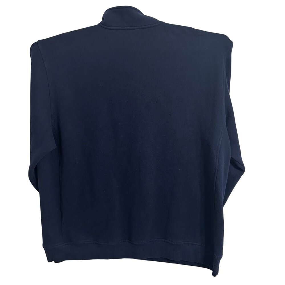 Izod Mens Navy Blue 1/4 Zip Pullover Sweatshirt XXL Preppy Dark Academia - Picture 3 of 7